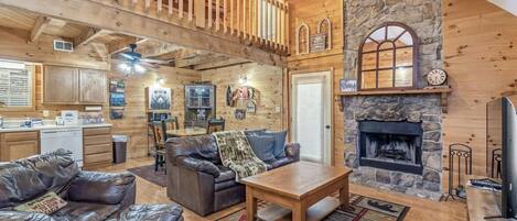 TV, fireplace, DVD player