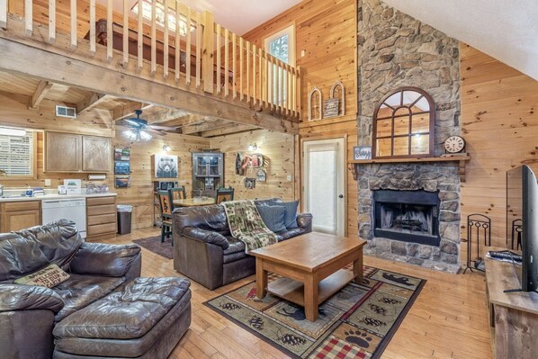 TV, fireplace, DVD player