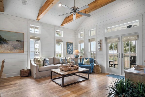 Smart TV, DVD player, books, video library