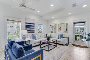 Smart TV, DVD player, books, video library