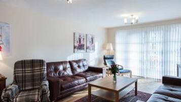 Una Smart TV, un reproductor de DVD, libros, una videoteca