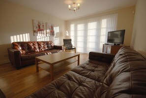 Smart TV, DVD player, books, video library