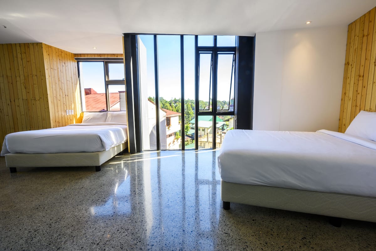 whale room | in-room safe, desk, laptop workspace, iron/ironing board