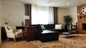 TV, fireplace, DVD player