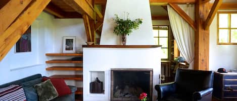 Televisión y chimenea