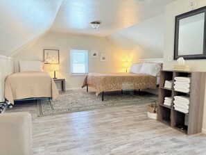 3 bedrooms, memory foam beds, iron/ironing board, free WiFi
