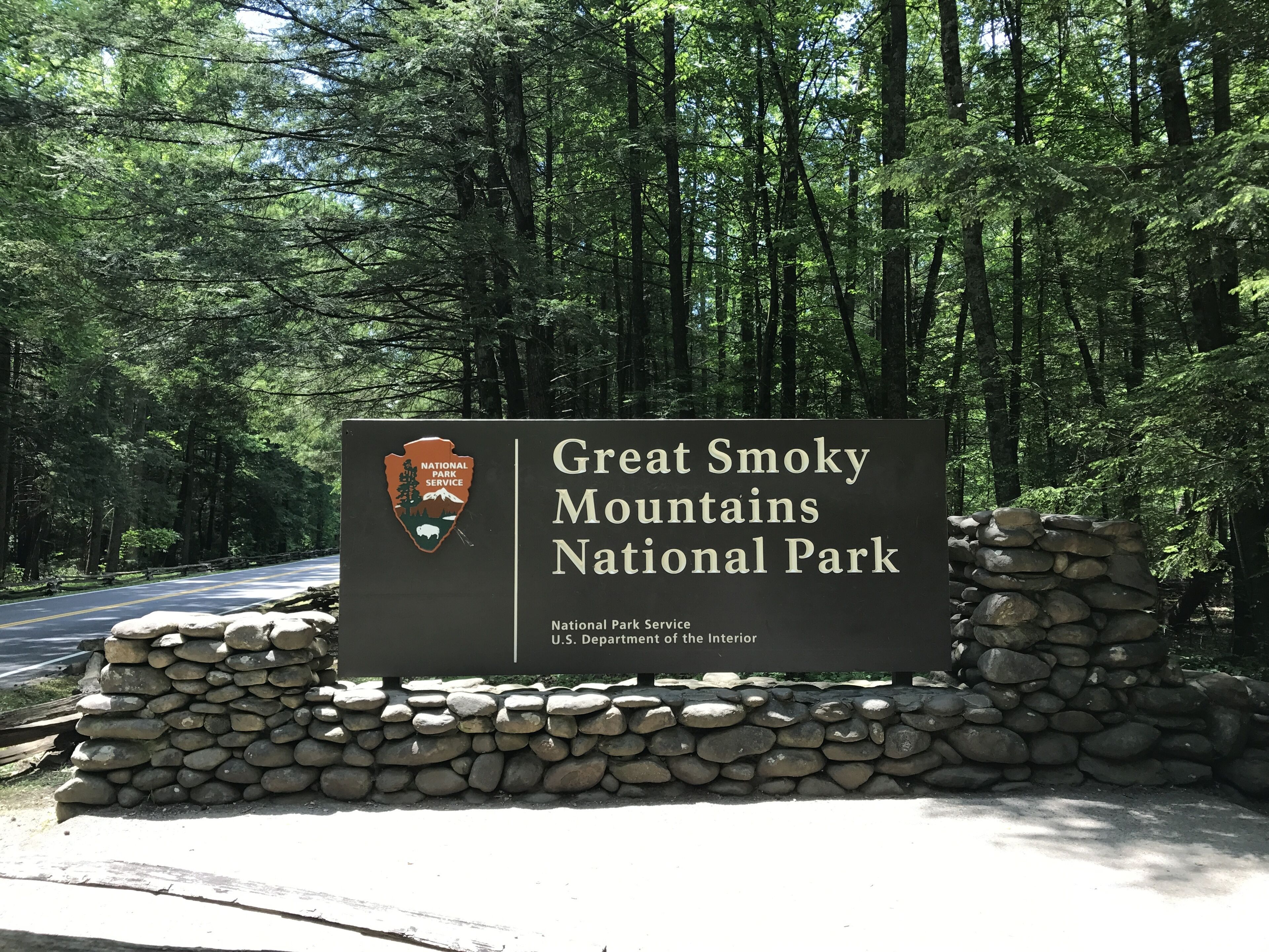 A sign for Great Smoky Mountains National Park.