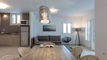 Villa, Pool Access, Sea View (Kouros) | Living area | Flat-screen TV