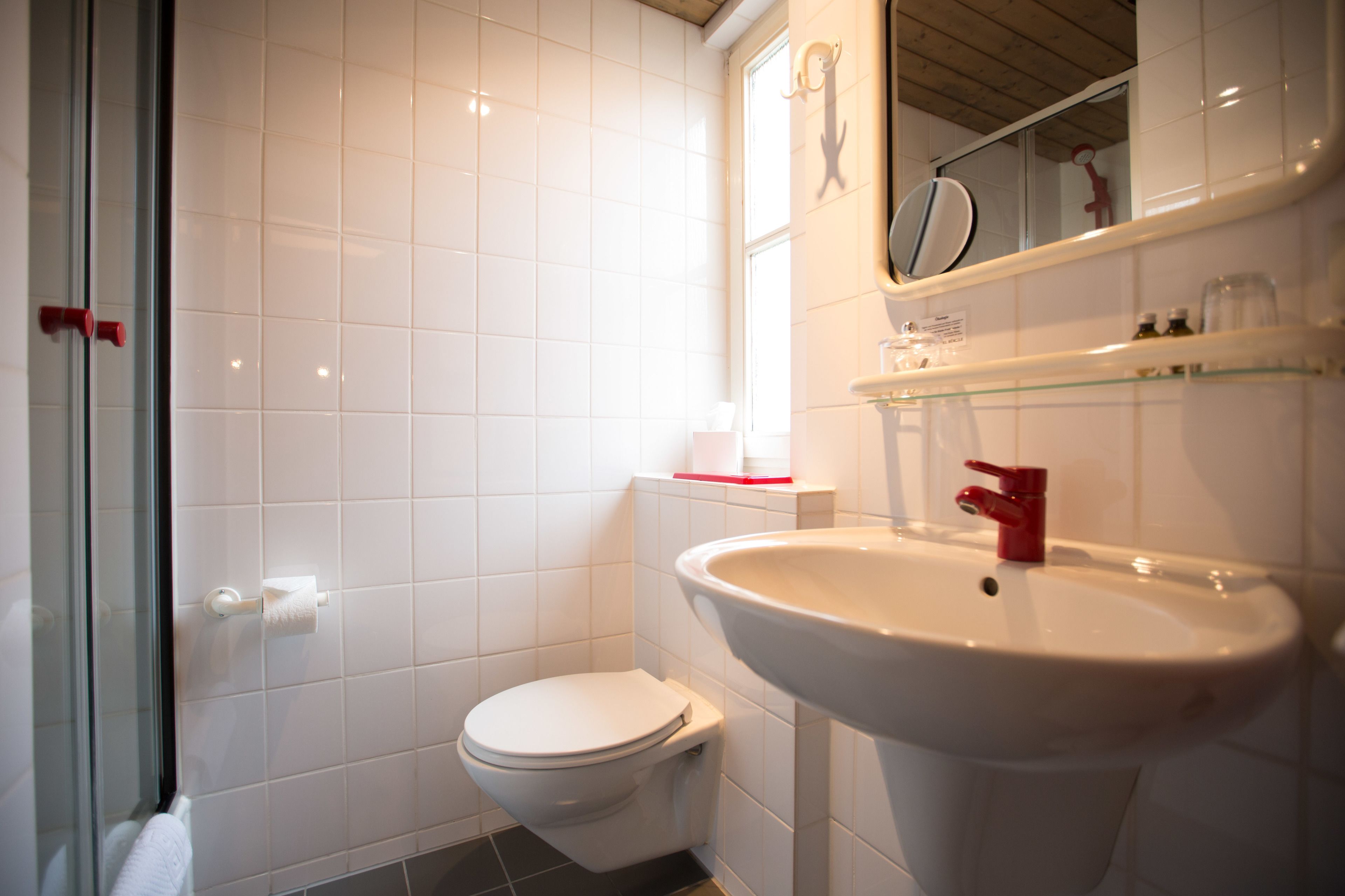 shower, free toiletries, hair dryer, bathrobes