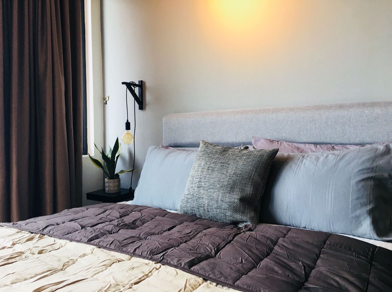 blackout curtains, iron/ironing board, free wifi, bed sheets