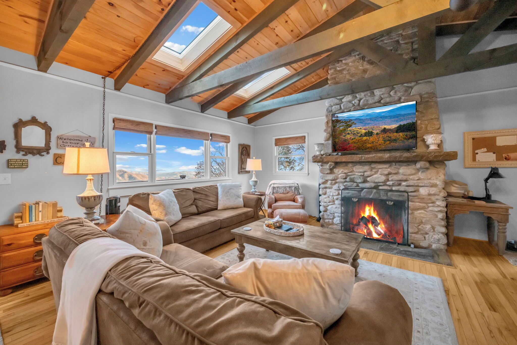 TV, fireplace, DVD player