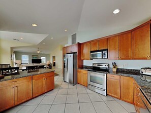 Fridge, microwave, oven, stovetop - Barefoot Bungalow | Seaside Paradise w/Ocean Views + Relaxing Decks (Topsail Beach)