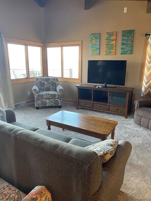 TV, DVD player, books