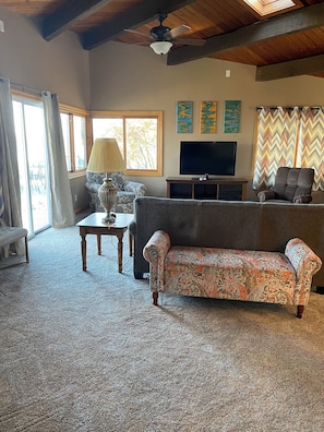 TV, DVD player, books