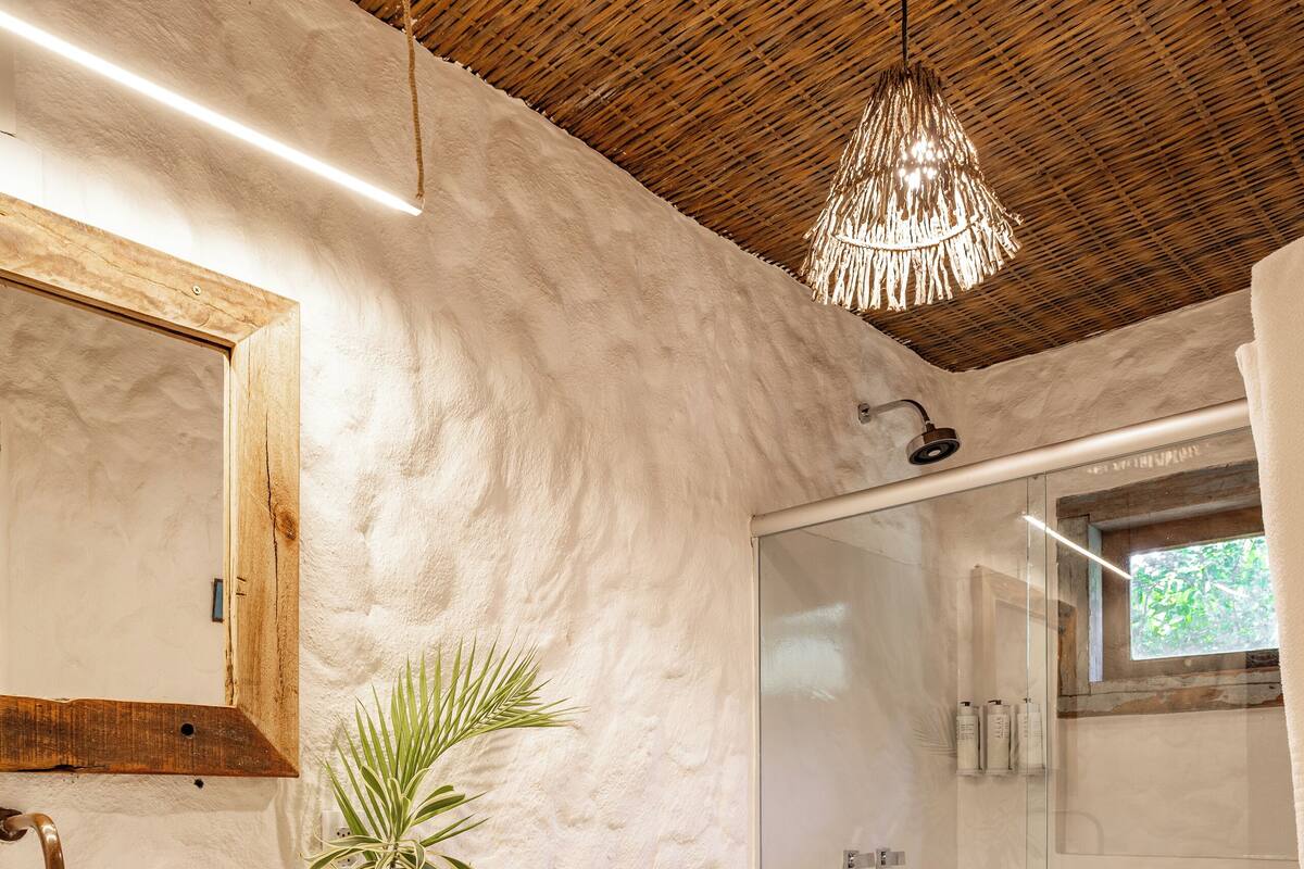 villa de 3 quartos com piscina no terraço | bathroom | shower, free toiletries, hair dryer, bathrobes