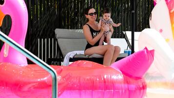 Outdoor pool, pool loungers