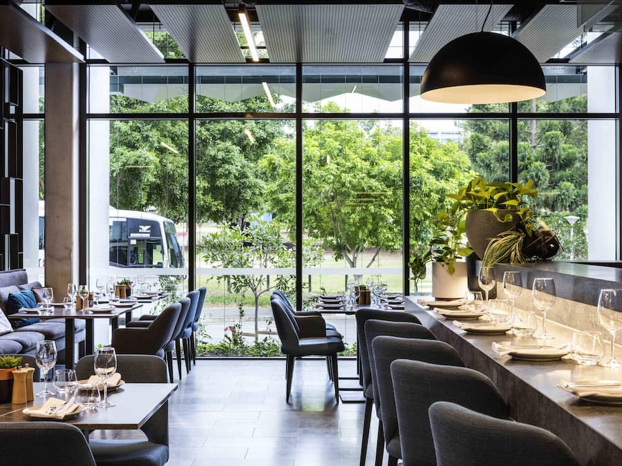 Frokost, lunsj og middag serveres, internasjonale retter