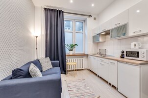 Premium Apartment, 1 Bedroom, Private Bathroom | Living room | Flat-screen TV