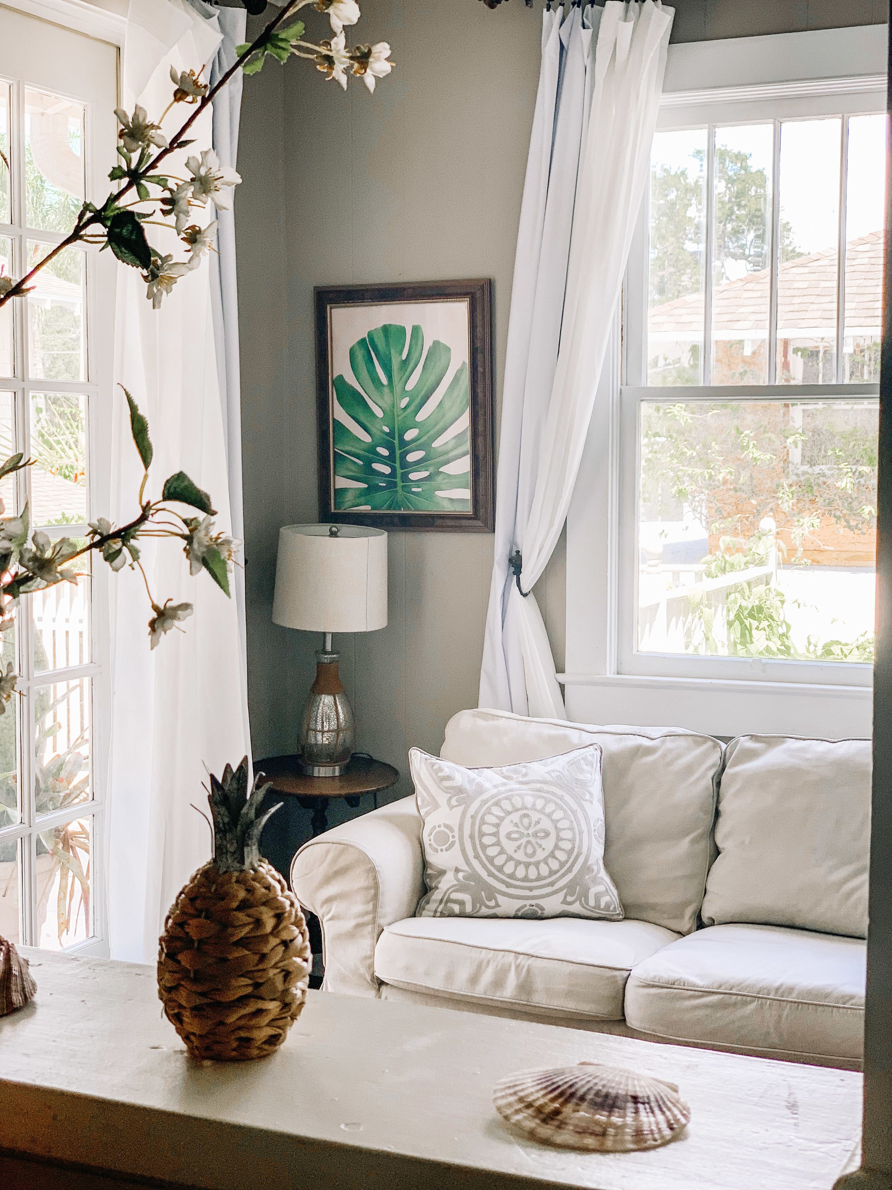 the coastal cottage | living room | flat-screen tv