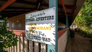 A sign for Longreach Outback Adventure Pool Restaurant Bar. - Longreach Outback Adventures (Longreach)