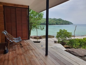 Air-con Bungalow Beach View | Ókeypis þráðlaus nettenging, rúmföt