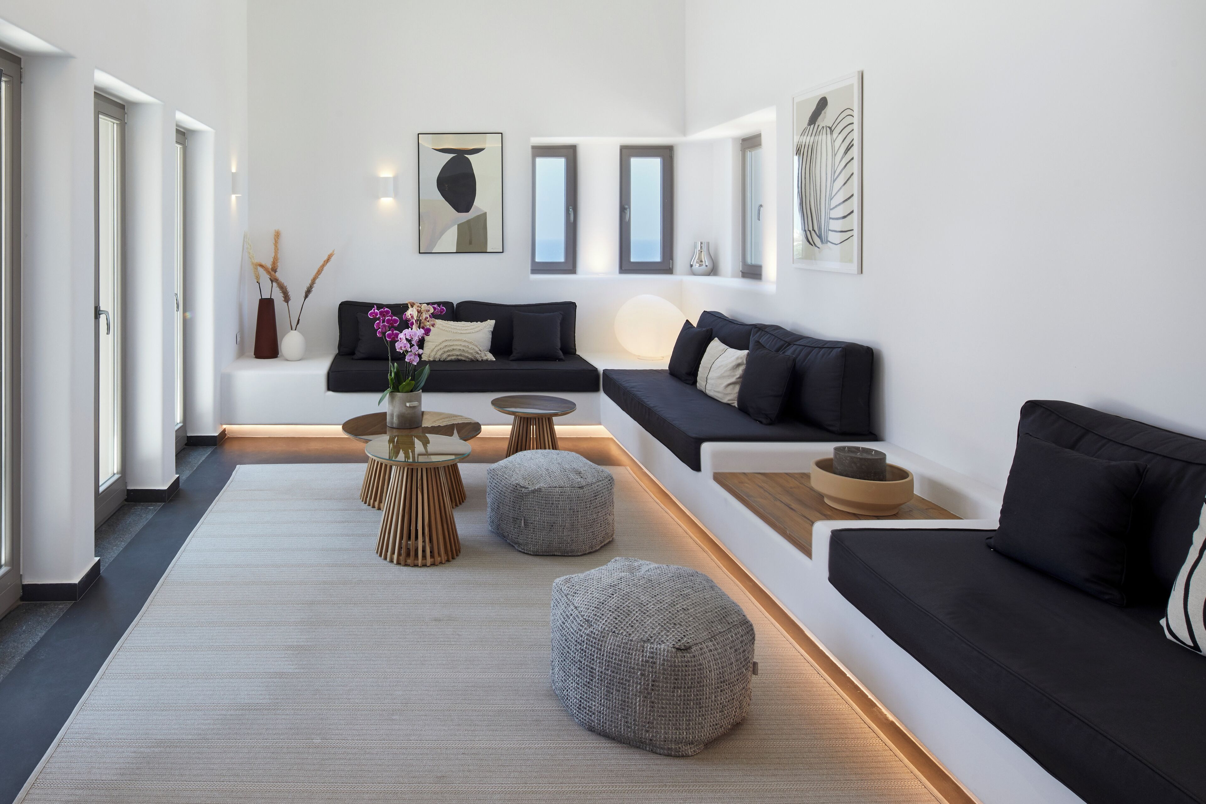 Majestic Villa with Private Pool & Sunset view | Living area