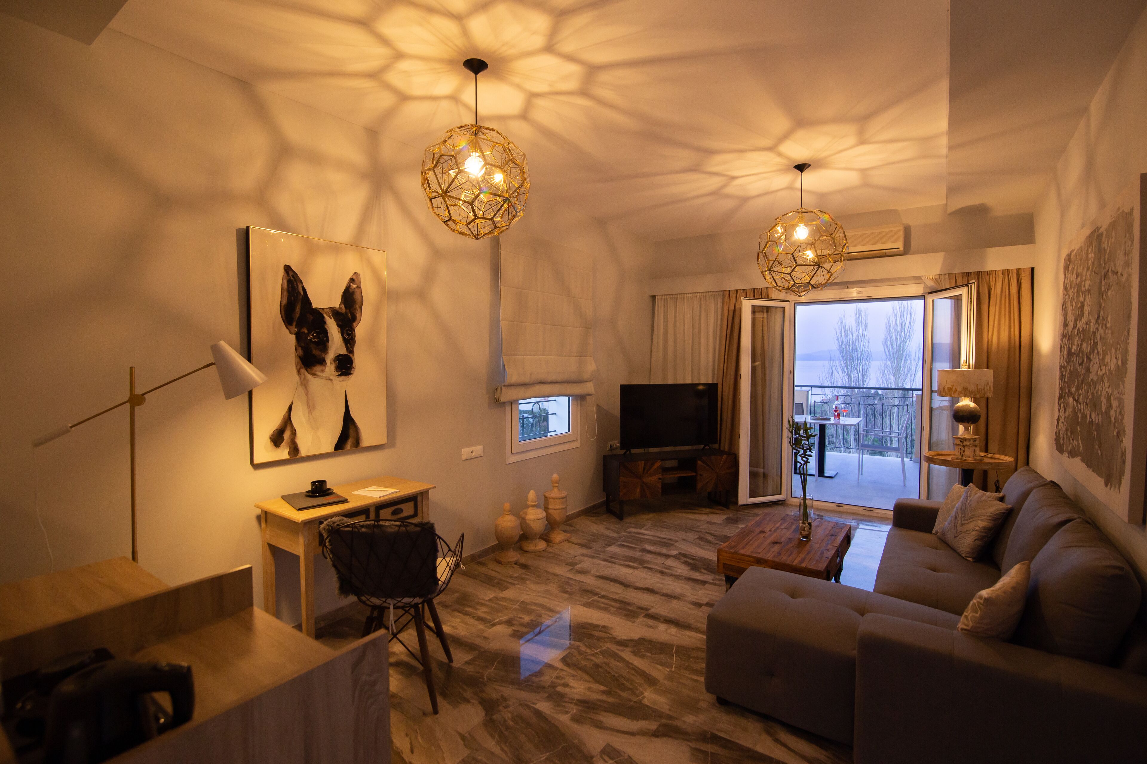 junior suite, 1 bedroom, sea view | living area | 32-inch smart tv with satellite channels, tv