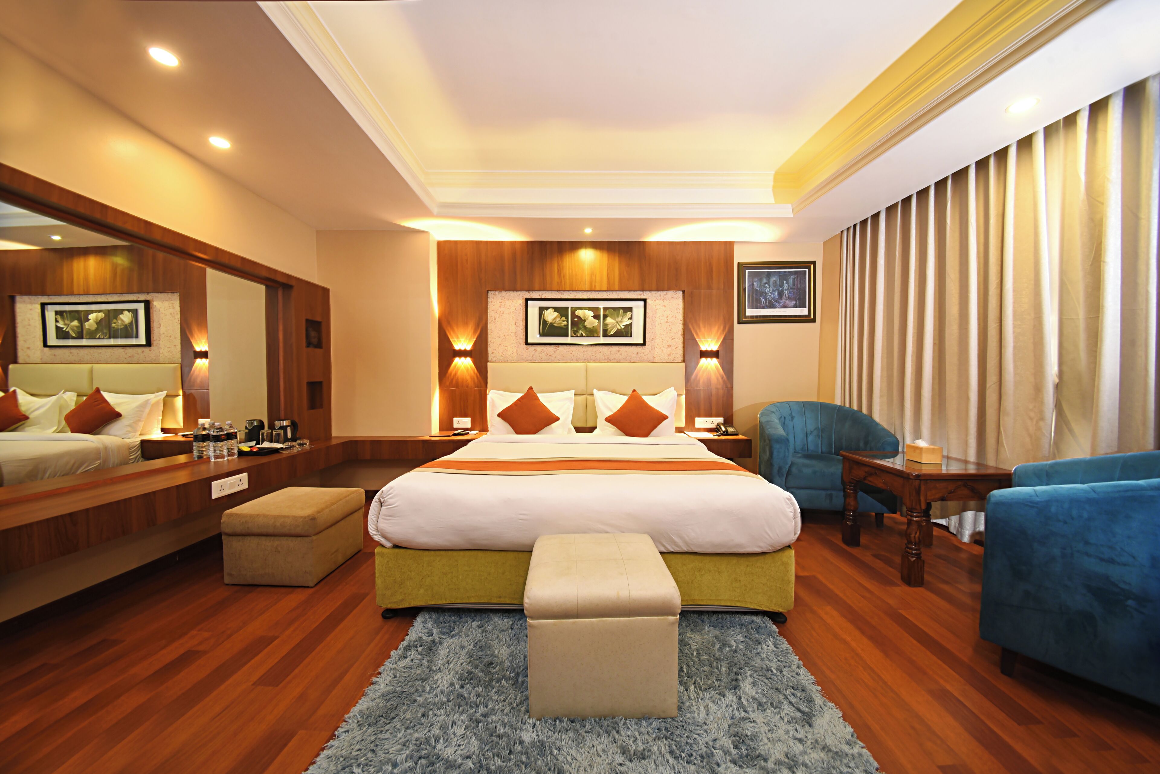 panoramic suite, 1 bedroom, city view | premium bedding, minibar, in-room safe, desk
