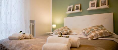 Iron/ironing board, free cots/infant beds, free WiFi, bed sheets