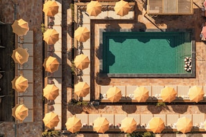 Indoor pool, outdoor pool, open 9:00 AM to 11:00 PM, sun loungers