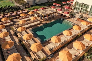 Indoor pool, outdoor pool, open 9:00 AM to 11:00 PM, sun loungers