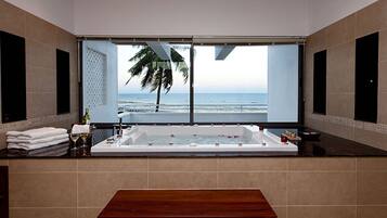 Presidential Villa, 3 Bedrooms, Kitchenette, Sea View | Bathroom | Separate bathtub and shower, deep-soaking bathtub, free toiletries