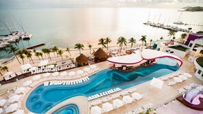 2 outdoor pools, pool umbrellas, sun loungers