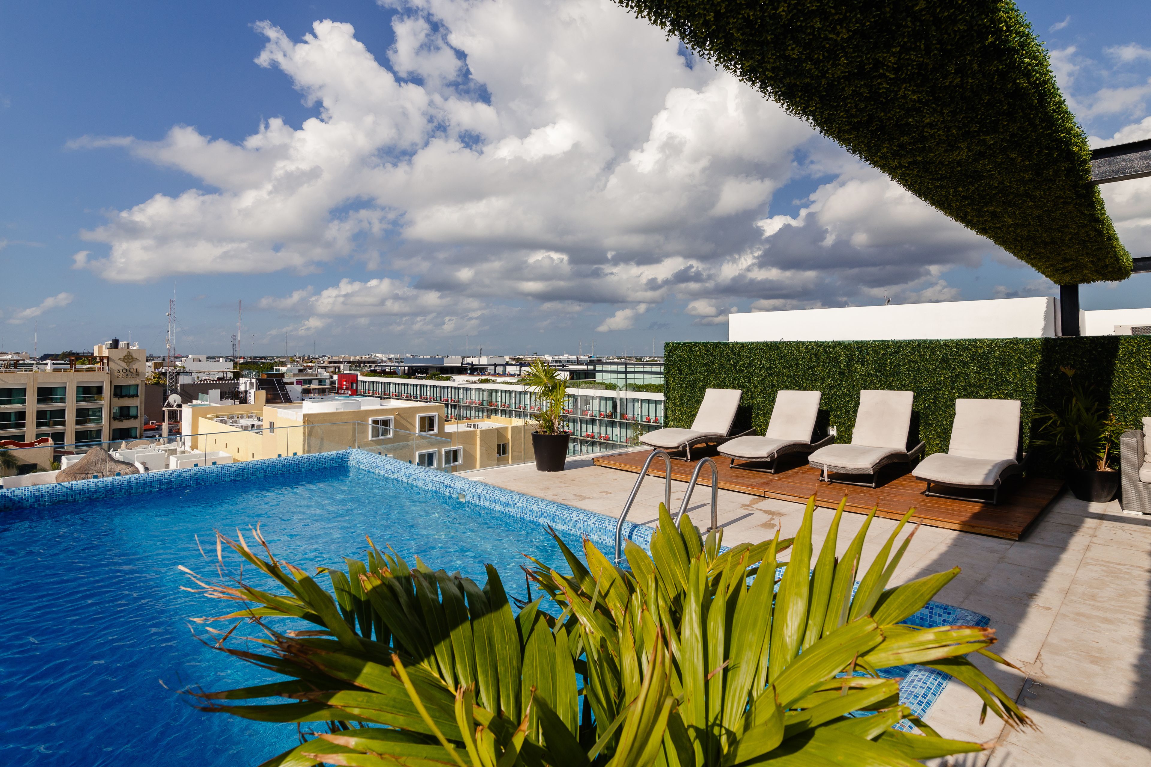 Outdoor pool, a rooftop pool