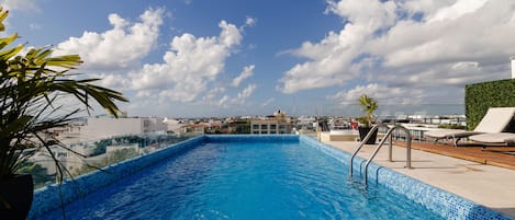 Outdoor pool, a rooftop pool