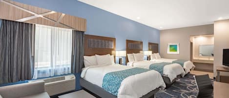 Room, Multiple Beds, Non Smoking | Pillow-top beds, desk, iron/ironing board, free WiFi