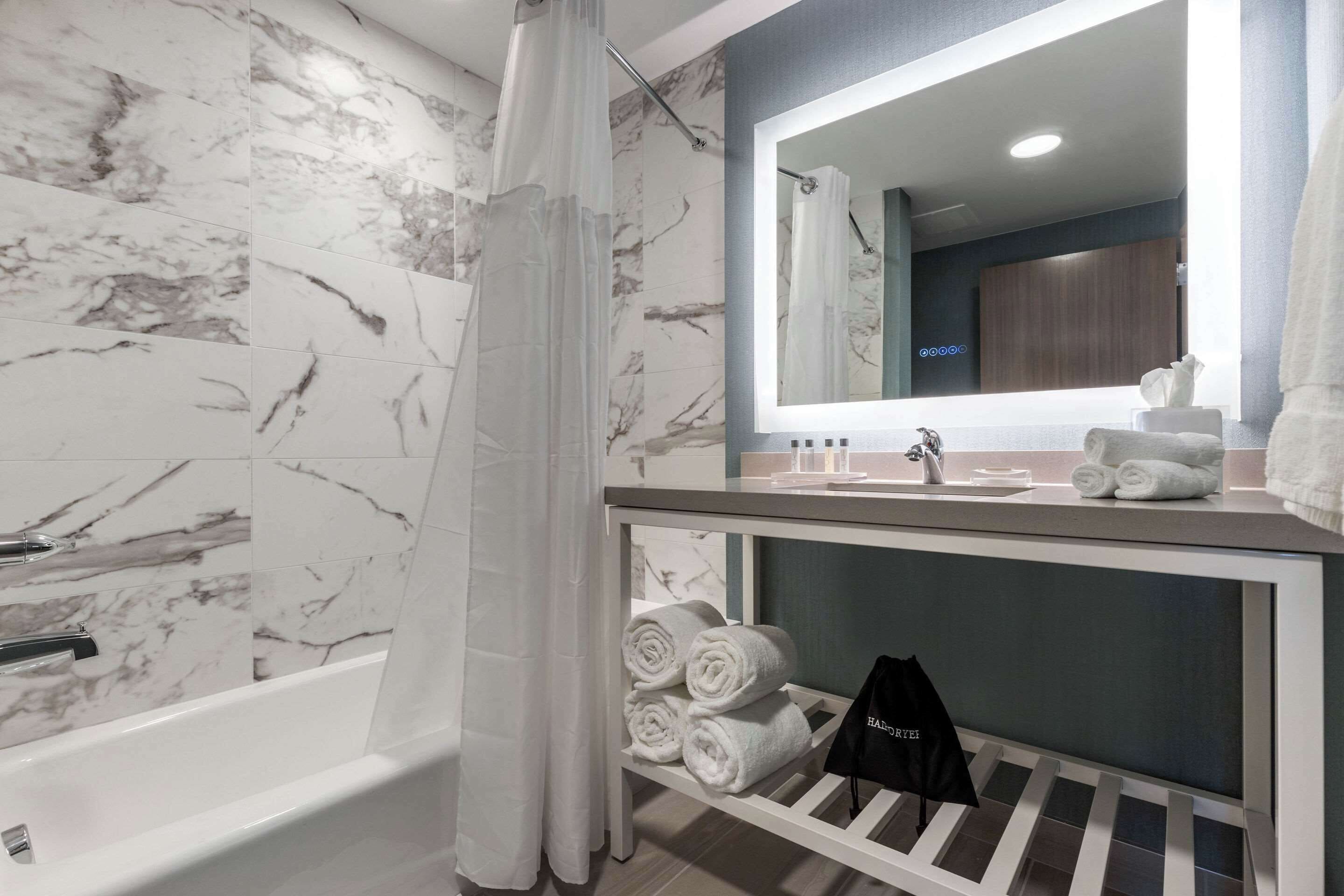 2 queen beds suite with sofa sleeper | premium bedding, in-room safe, desk, laptop workspace