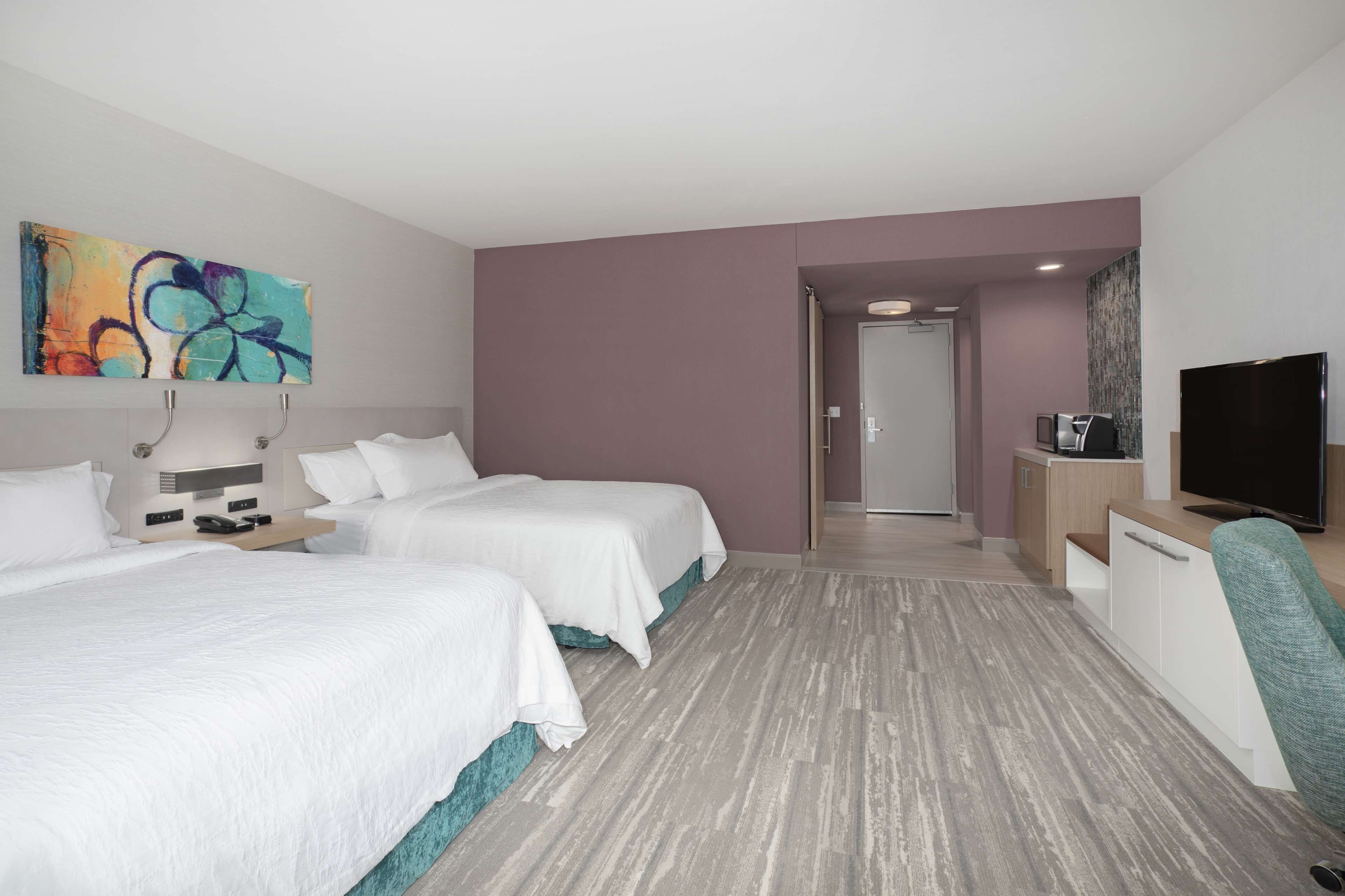 room, 2 queen beds, accessible, corner (roll-in shower) | premium bedding, down duvets, tempur-pedic beds, in-room safe