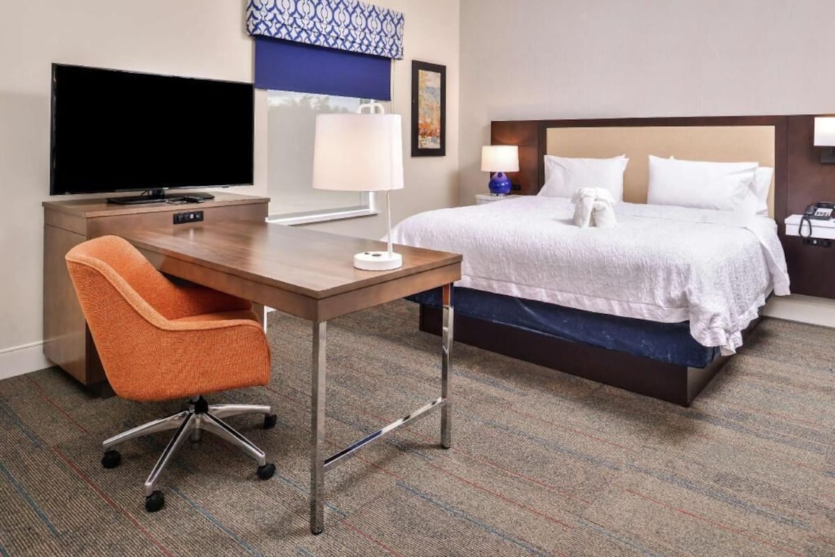 In-room safe, desk, laptop workspace, blackout drapes