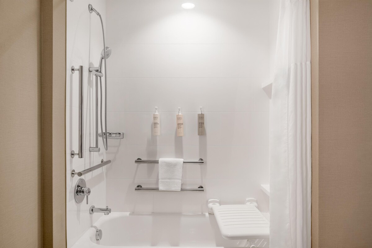 Free toiletries, hair dryer, towels, soap