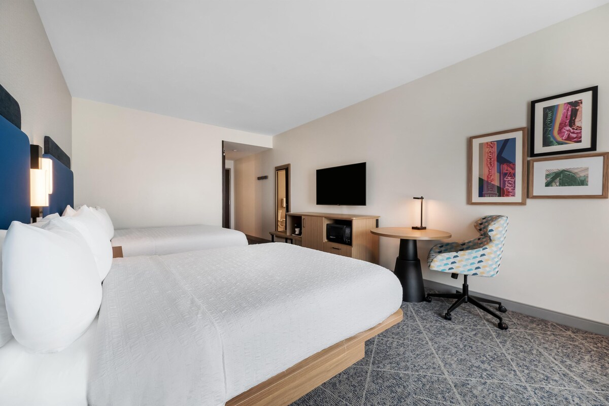 In-room safe, desk, laptop workspace, blackout curtains