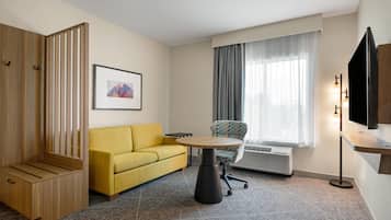 50-inch flat-screen TV with cable channels, TV