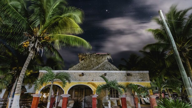 Front of property – evening/night - Hacienda Antigua Villa (Mexico City)