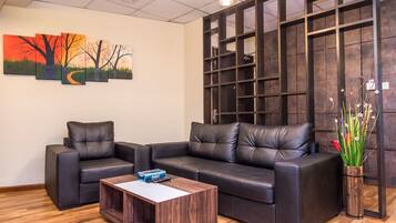 3 BHK Deluxe Apartment | Living area | 49-inch LED TV with satellite channels, TV, pay movies