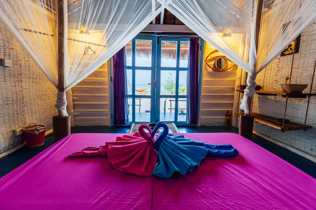 deluxe double room | premium bedding, in-room safe, desk, laptop workspace