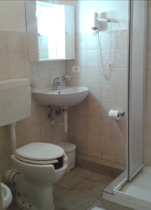 Ducha, secador de pelo y toallas