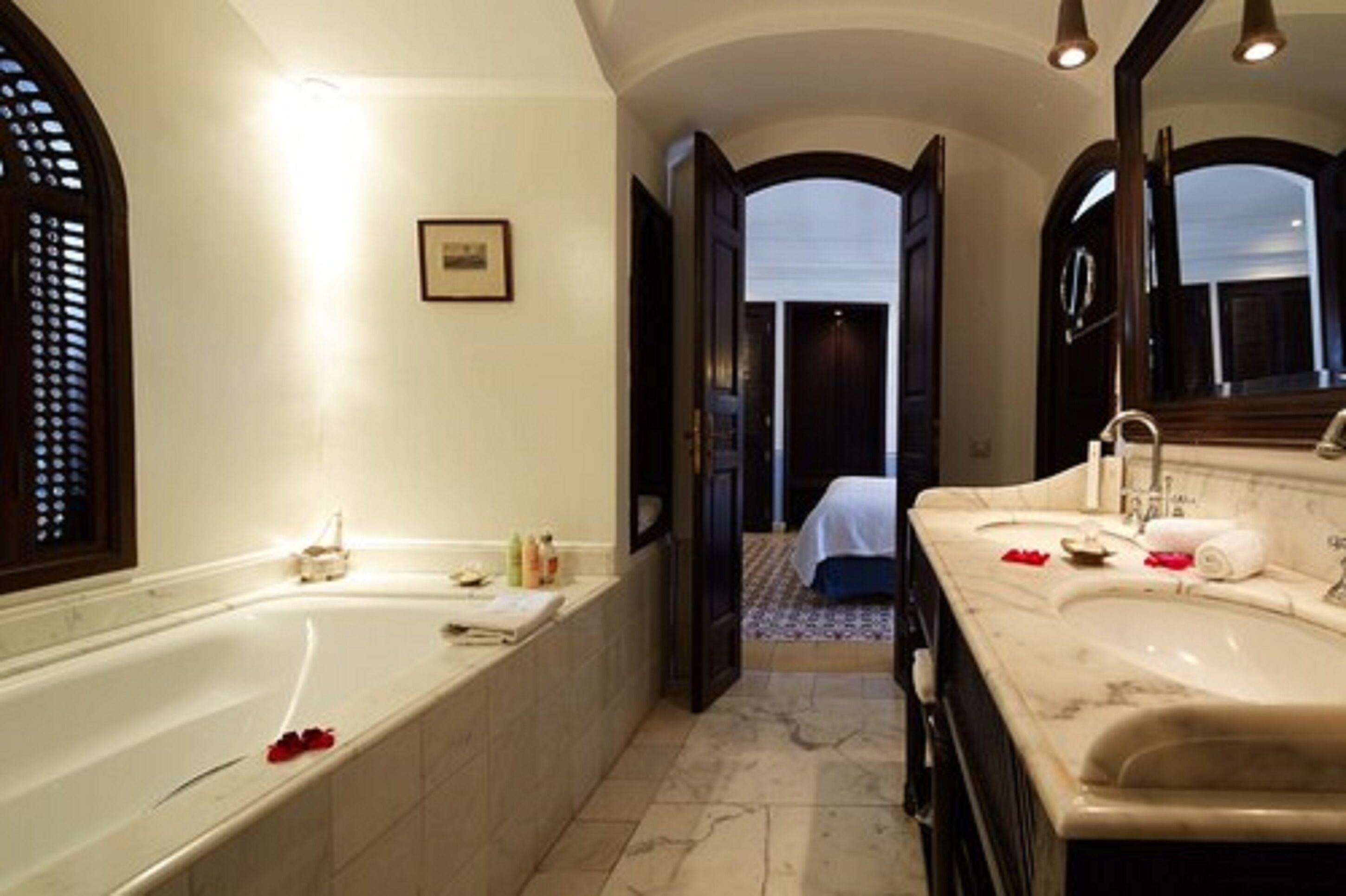 suite | bathroom | shower, designer toiletries, hair dryer, bathrobes