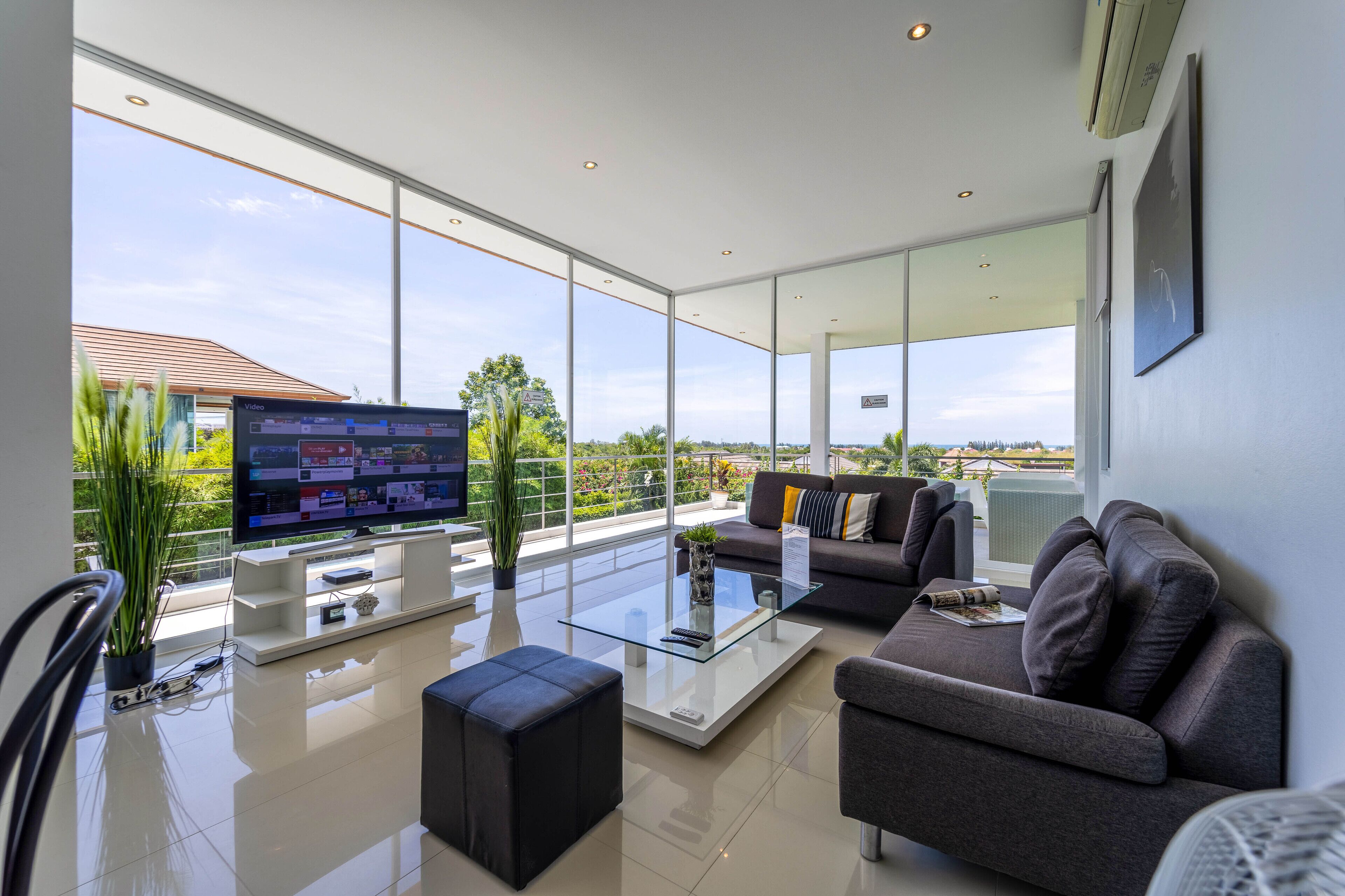 4-Bedroom Pool Villa | Living area | Flat-screen TV