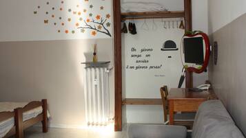 Desk, free WiFi, bed sheets