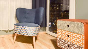 Classic Apartment, 1 Bedroom, Balcony | Living area | Flat-screen TV